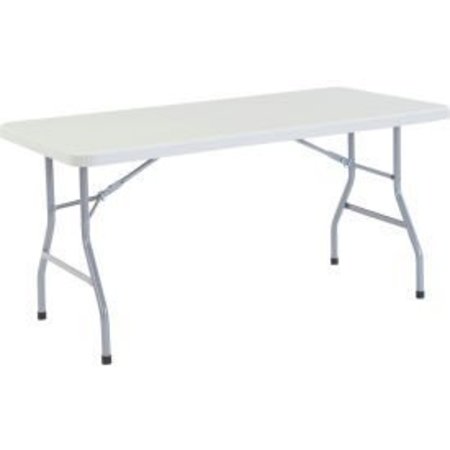 NATIONAL PUBLIC SEATING Interion® Plastic Folding Table, 30" x 60", White INT-BT3060-21